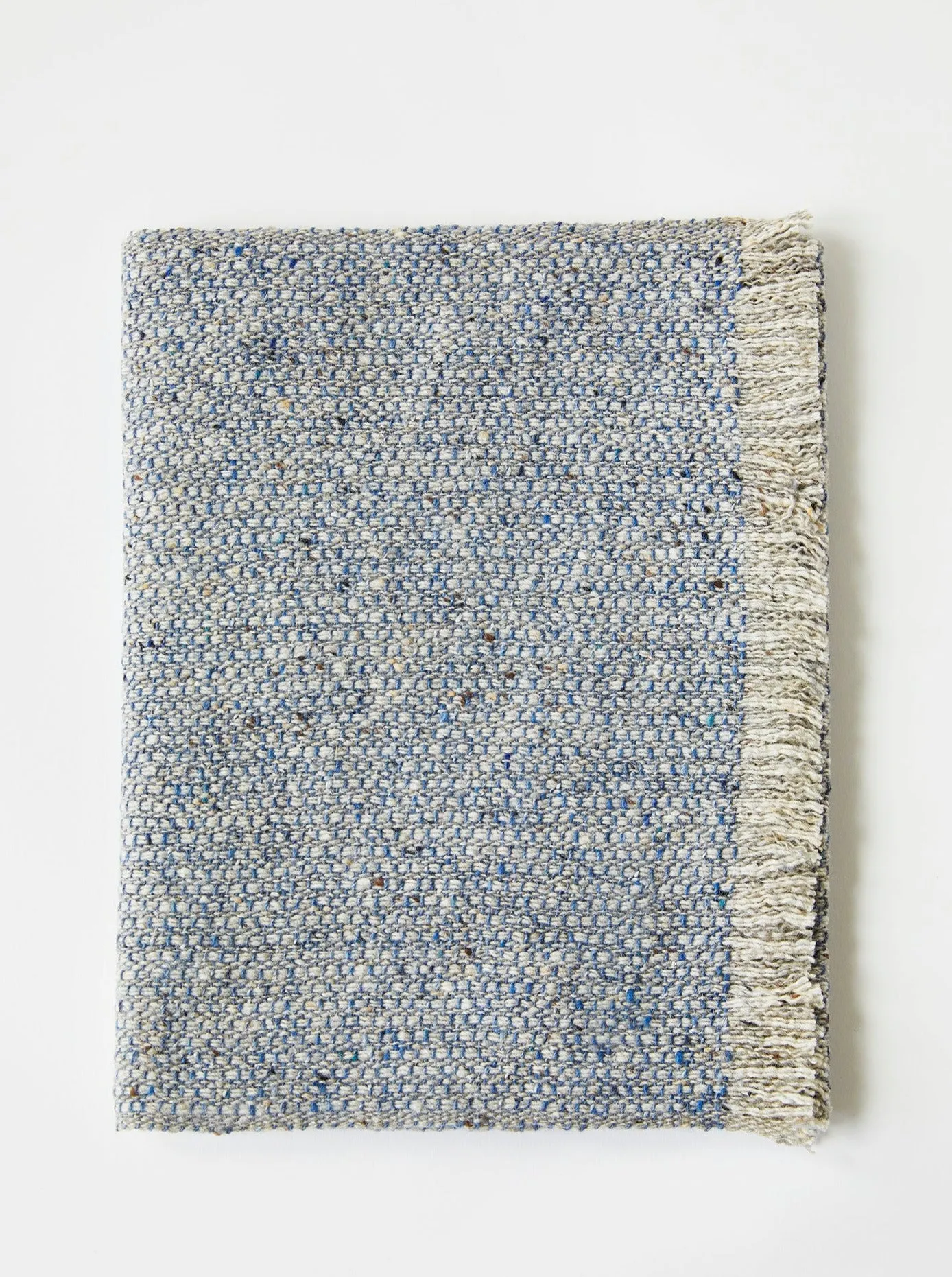 Tweed Emphasize Narrow Scarf - Dusty Blue