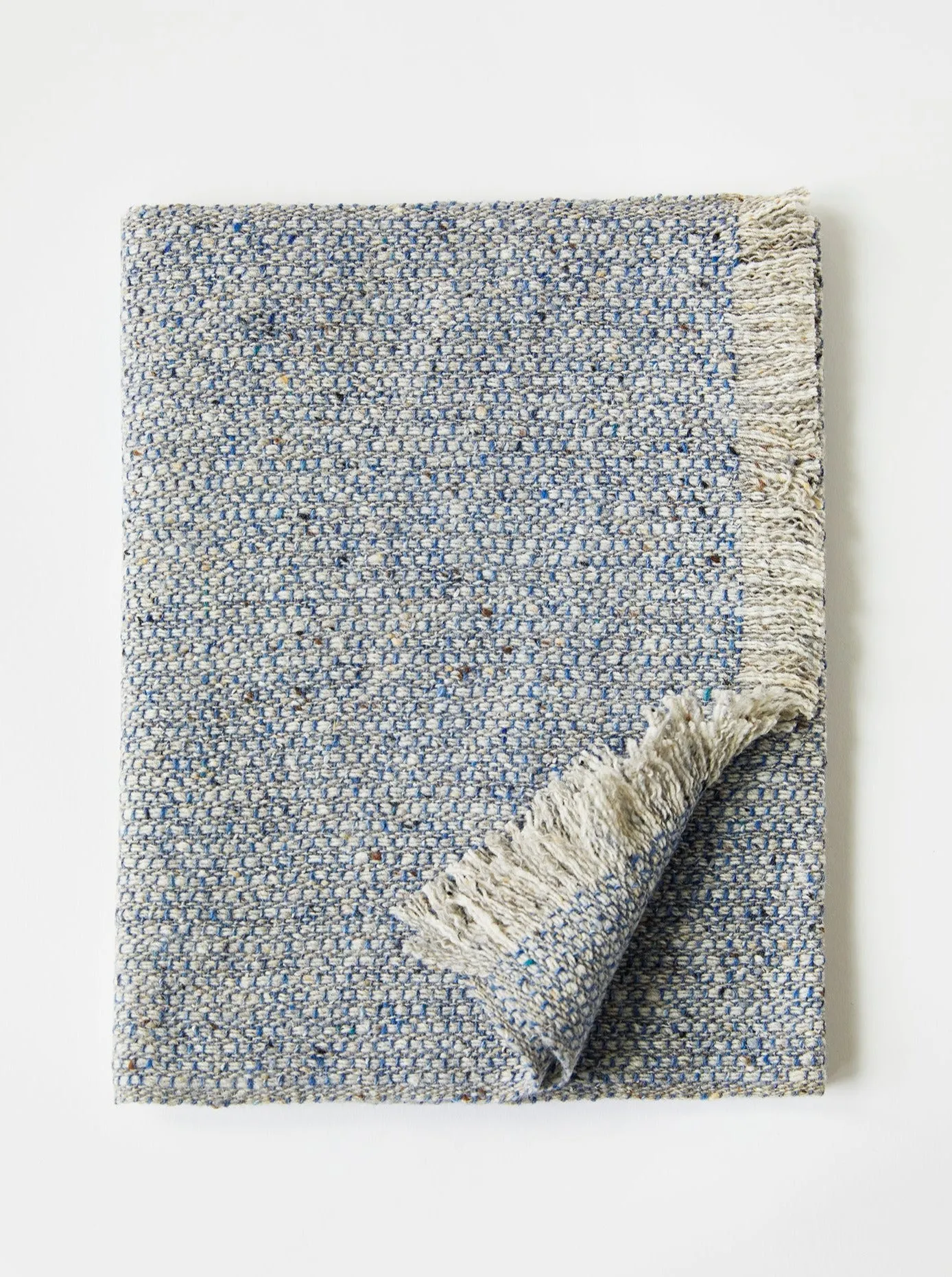 Tweed Emphasize Narrow Scarf - Dusty Blue