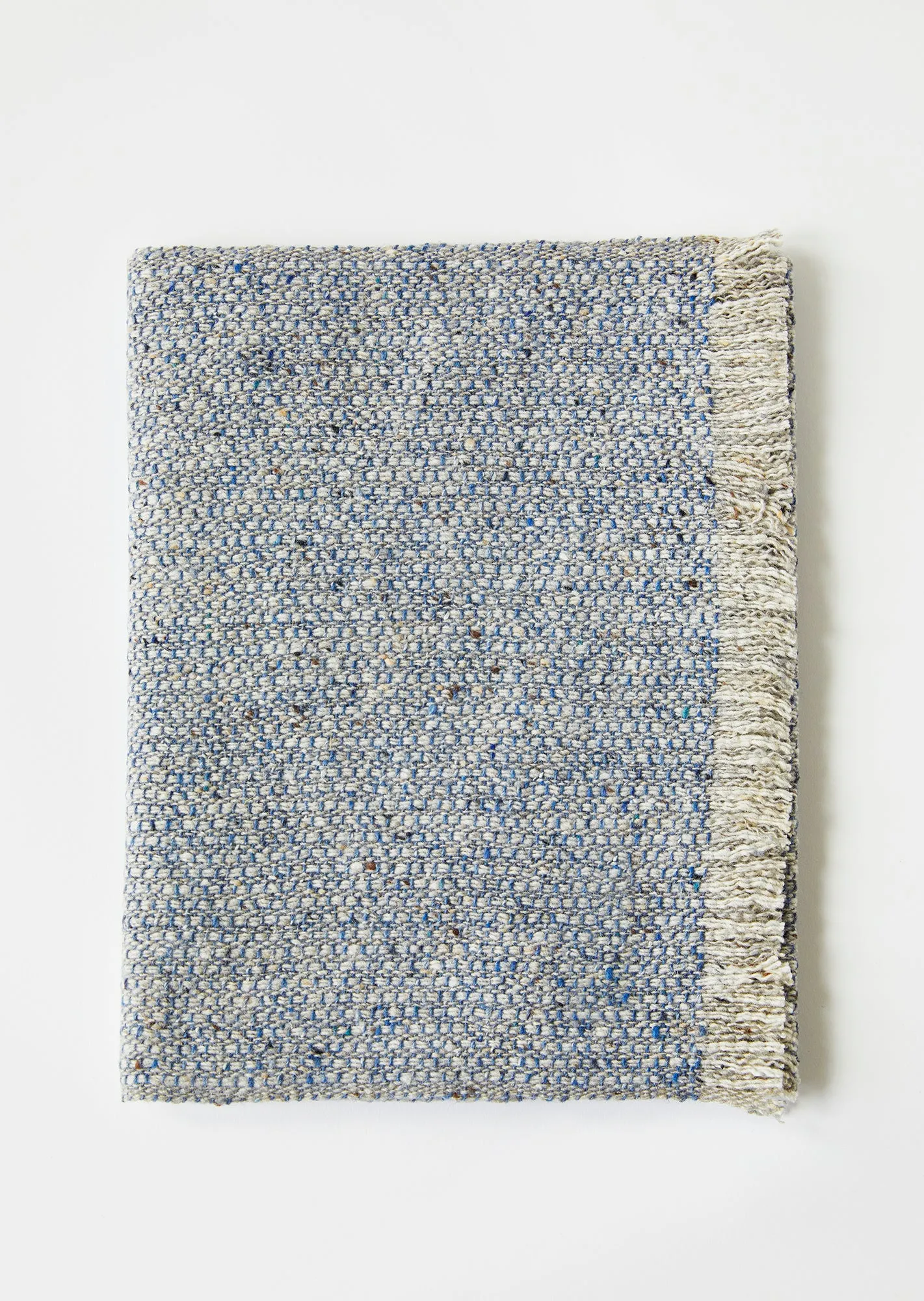 Tweed Emphasize Narrow Scarf - Dusty Blue