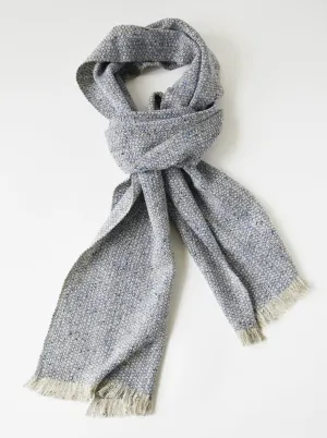 Tweed Emphasize Narrow Scarf - Dusty Blue