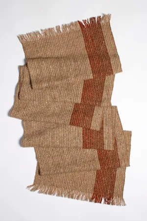 Tweed Emphasize Narrow Scarf - Rust/Copper Stripe