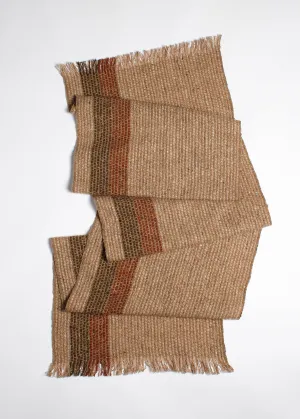 Tweed Emphasize Narrow Scarf - Rust/Olive Stripe