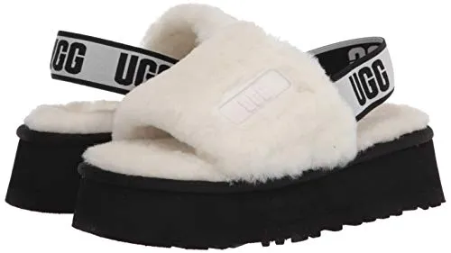 UGG womens Disco Slide Slipper, White, 8 US