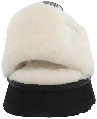 UGG womens Disco Slide Slipper, White, 8 US