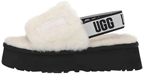 UGG womens Disco Slide Slipper, White, 8 US