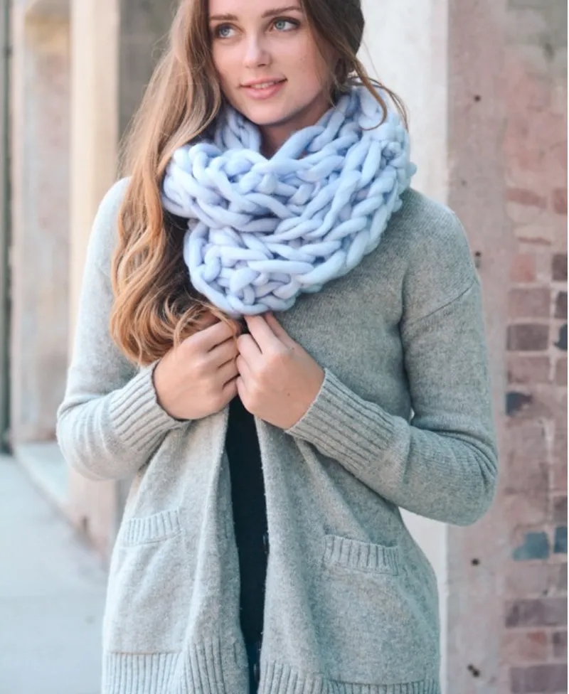 Ultra- Light Blue Chunky Infinity Scarf