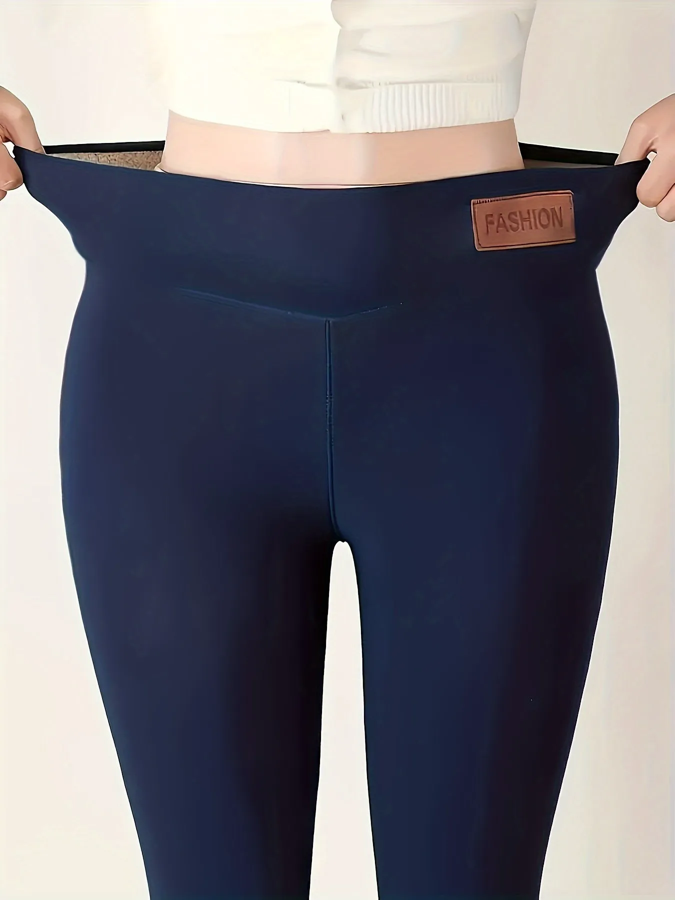 Ultra-Soft Solid Color Fleece Skinny Leggings - High Waist, Thermal, Stretchy, And Comfortable For Fall & Winter - Women's Casual Clothing For Cold Weather