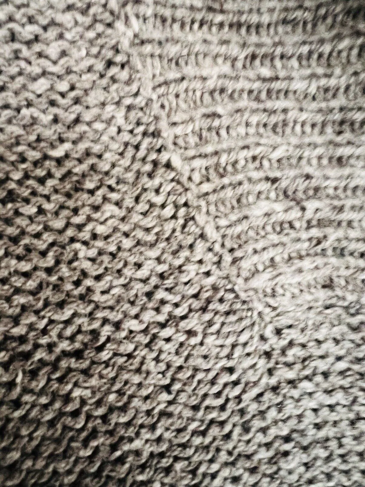 UNBRANDED Brown Sweater Sz M Wool Blend Deep V-Neck Slouchy Chunky Knit Oversize