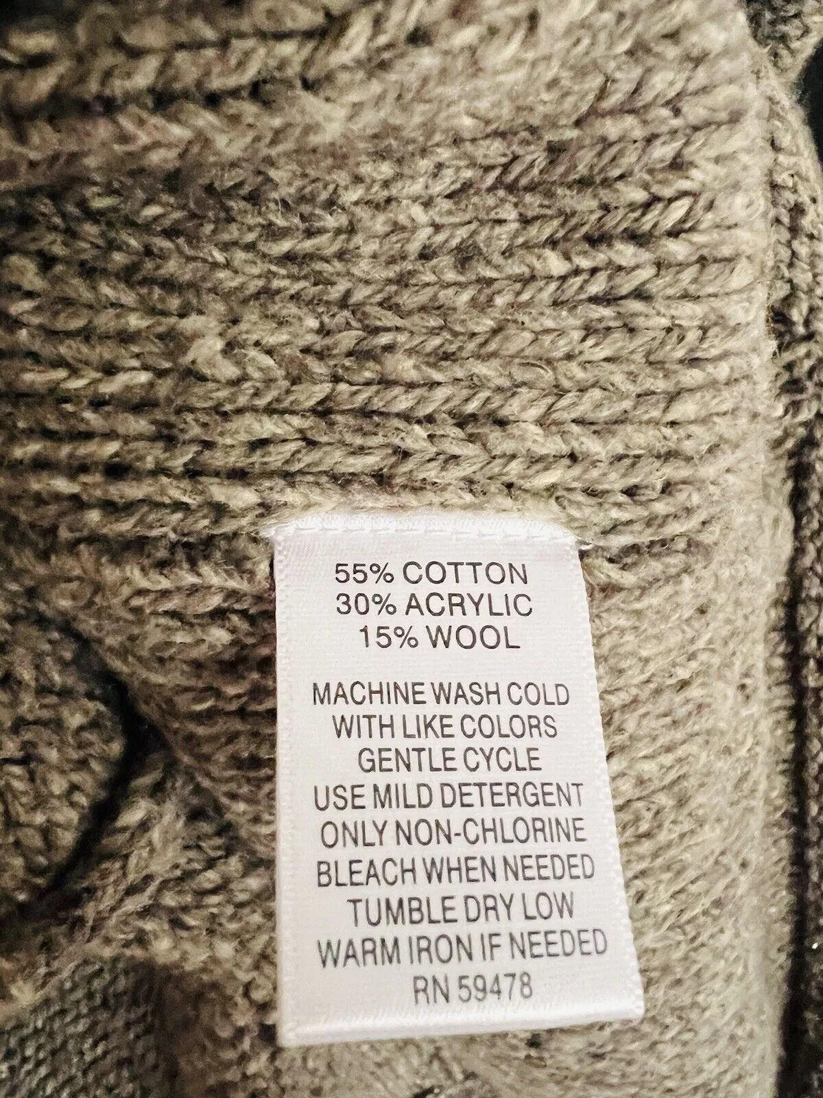 UNBRANDED Brown Sweater Sz M Wool Blend Deep V-Neck Slouchy Chunky Knit Oversize