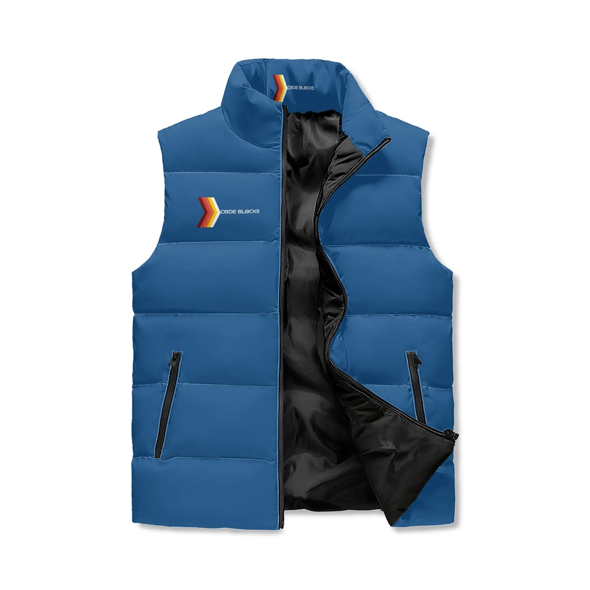 Unisex Lightweight All Over Printing Stand Collar Zip Up Puffer Vest