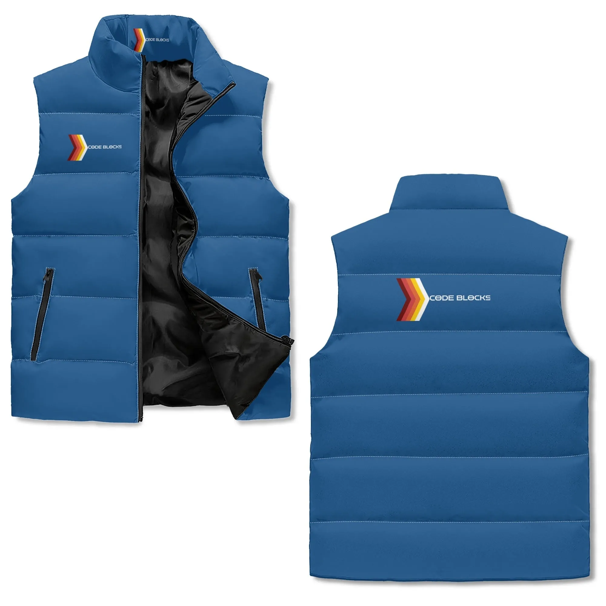 Unisex Lightweight All Over Printing Stand Collar Zip Up Puffer Vest