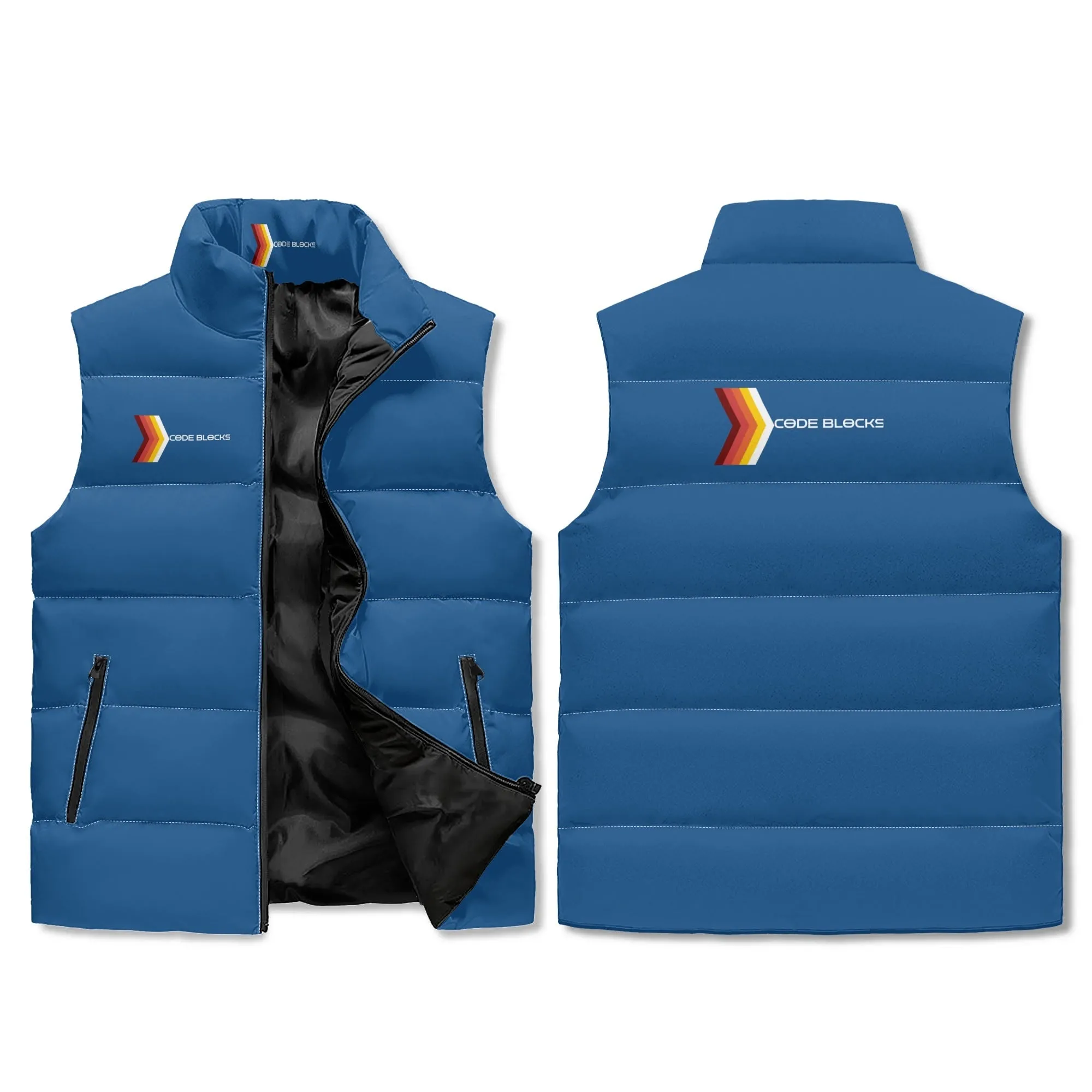 Unisex Lightweight All Over Printing Stand Collar Zip Up Puffer Vest