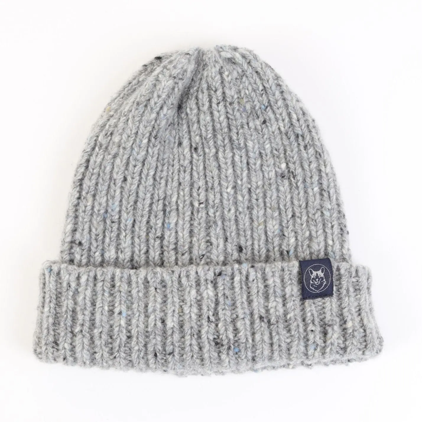 Unisex Ribbed Donegal Wool Beanie