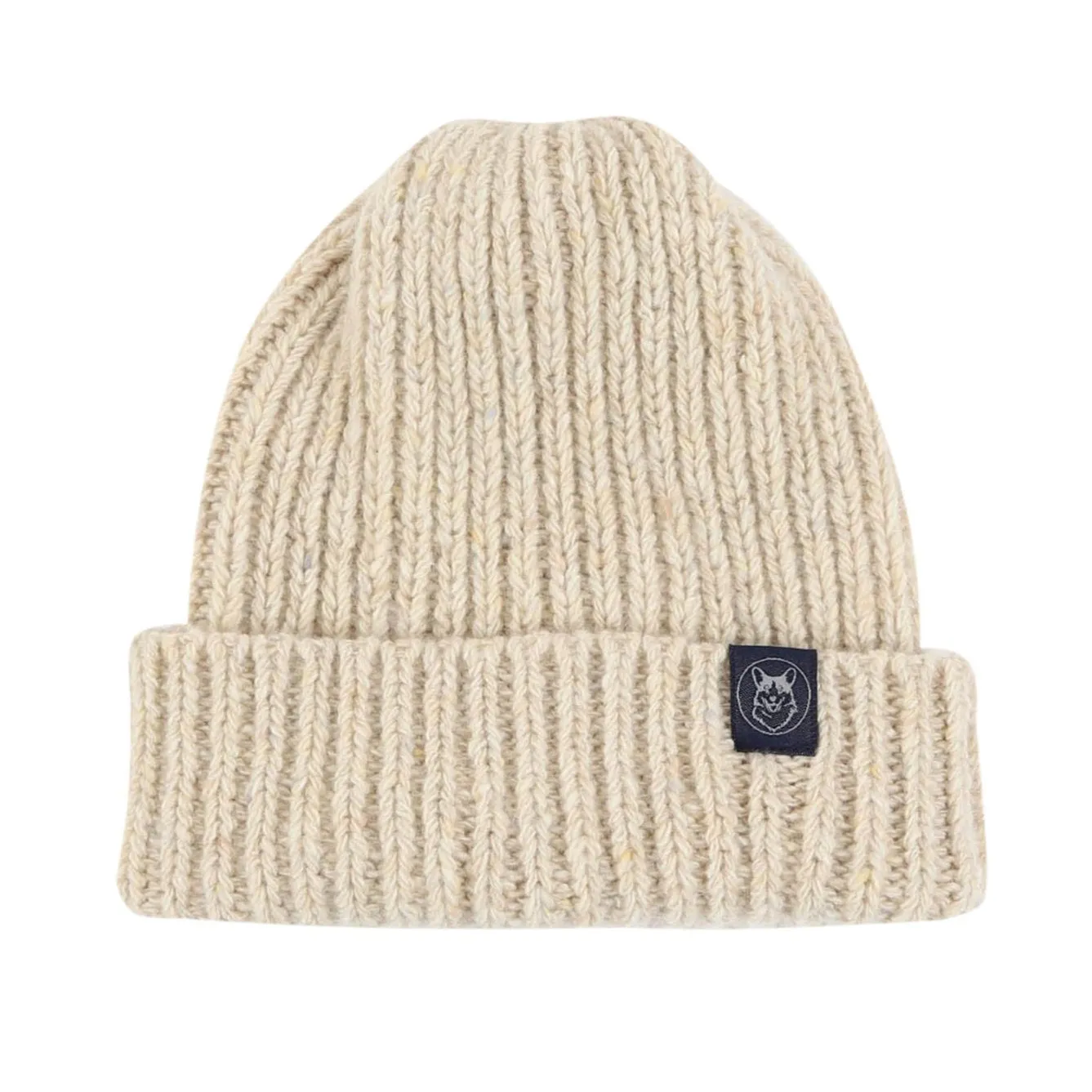 Unisex Ribbed Donegal Wool Beanie