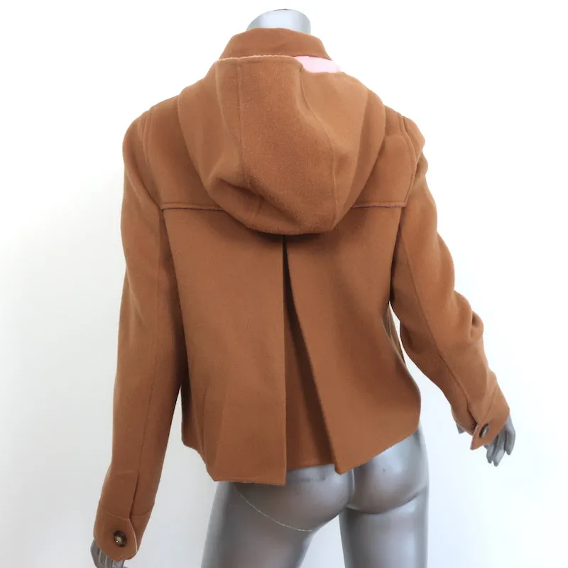 Veronica Beard Cropped Jacket Warren Camel/Pink Wool-Cashmere Size 6 NEW
