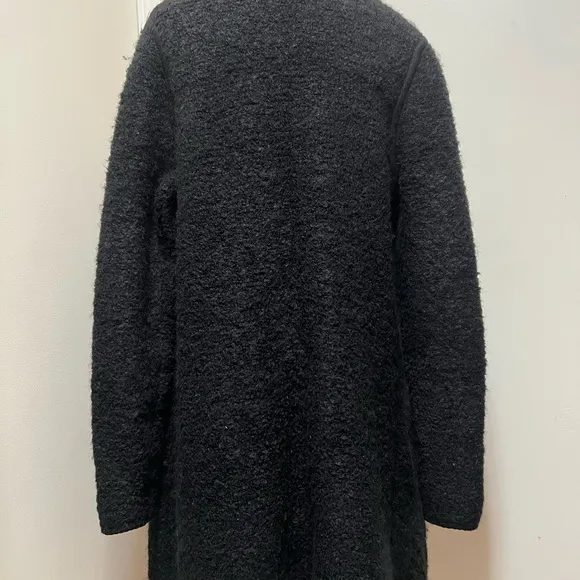 VINCE black wool and Mohair blend open front Chunky knit cardigan size S.