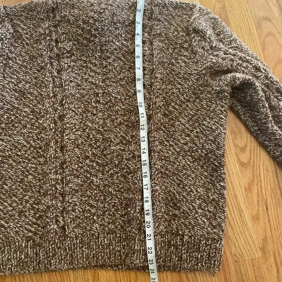 Vintage Pullover Chunky Hand Knitted Women’s Sweater Cowl/Turtleneck Brown/Tan