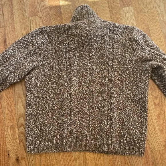 Vintage Pullover Chunky Hand Knitted Women’s Sweater Cowl/Turtleneck Brown/Tan