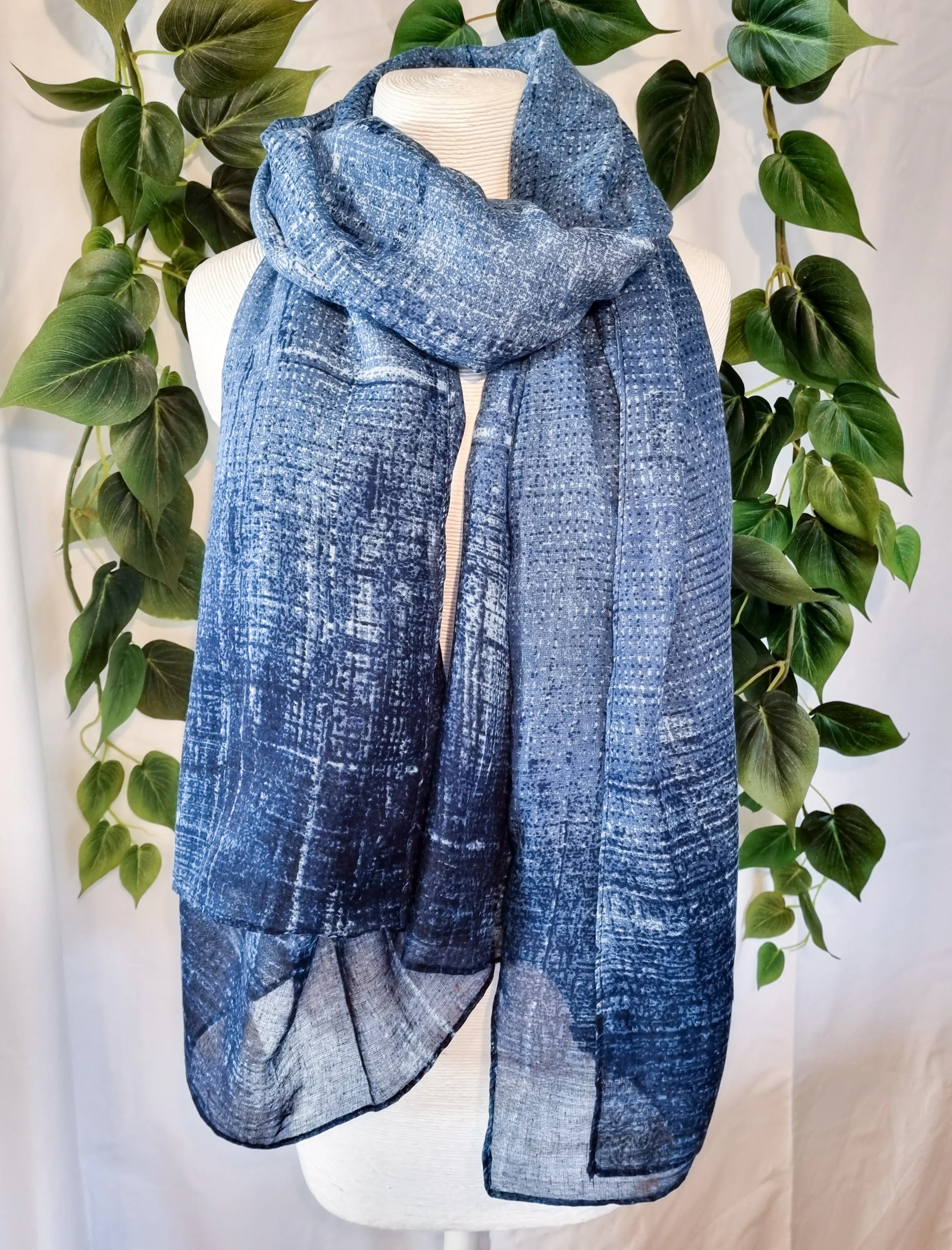 Viscose Scarf - Plain Blue