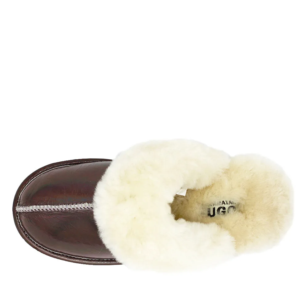 WARATAH UGG® Ladies Opal Leather Sheepskin Scuff - Periwinkle