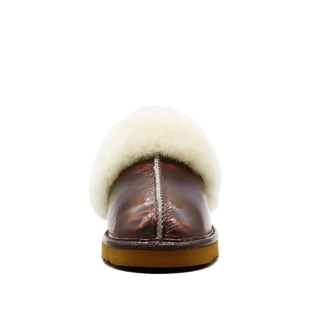 WARATAH UGG® Ladies Opal Leather Sheepskin Scuff - Periwinkle