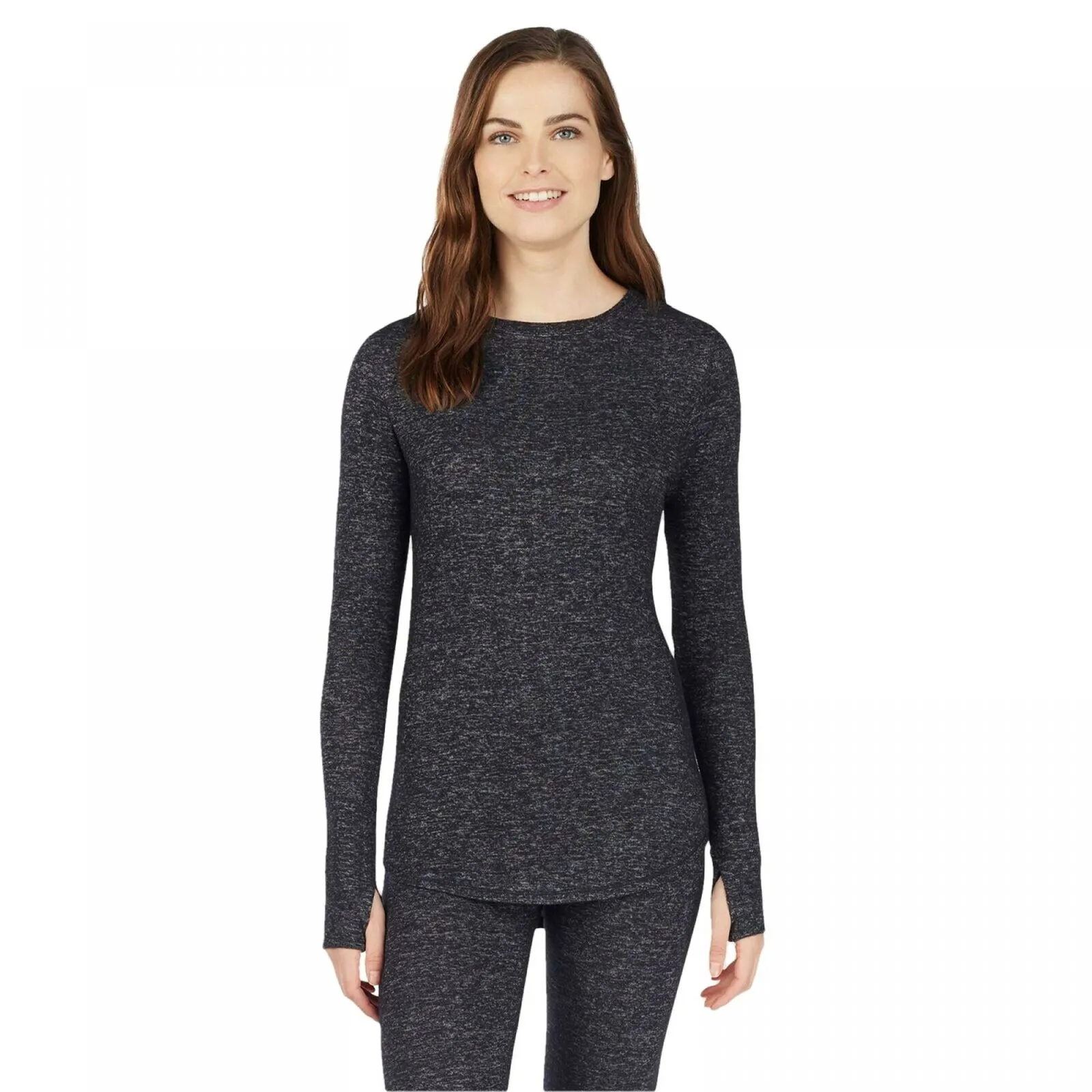 Warm Essentials by Cuddl Duds Women's Sweater Knit Crew Neck Thermal Shirt