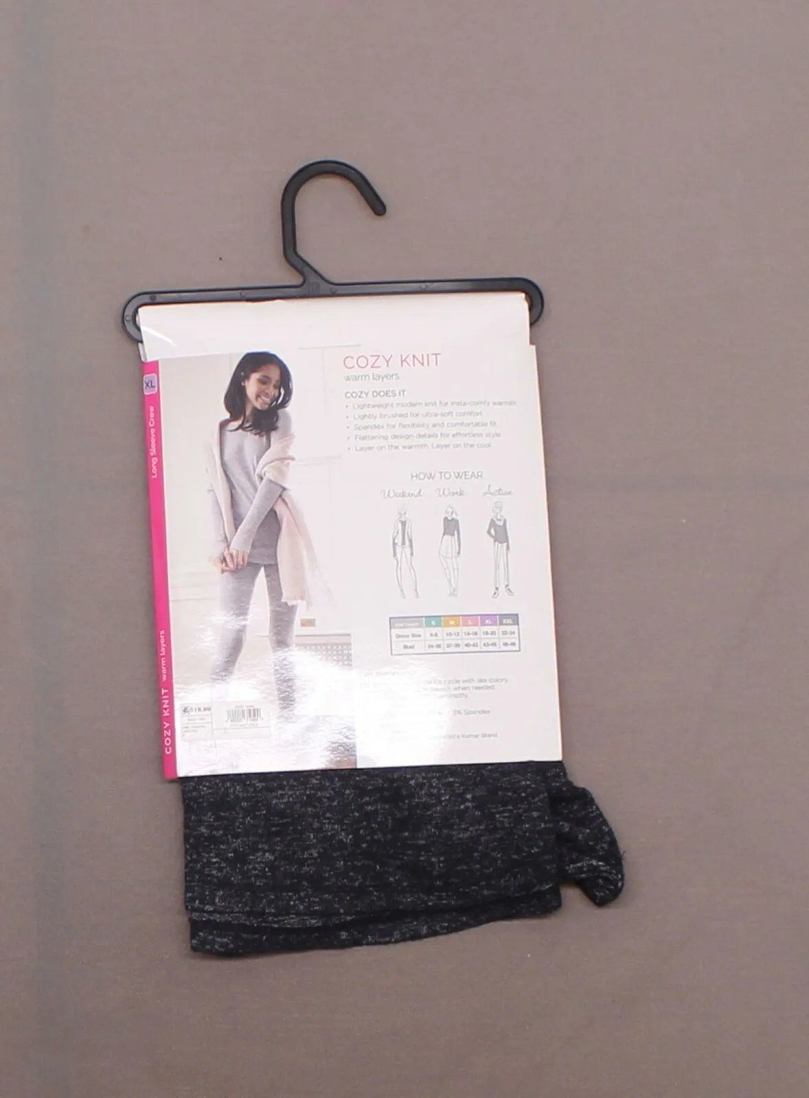 Warm Essentials by Cuddl Duds Women's Sweater Knit Crew Neck Thermal Shirt
