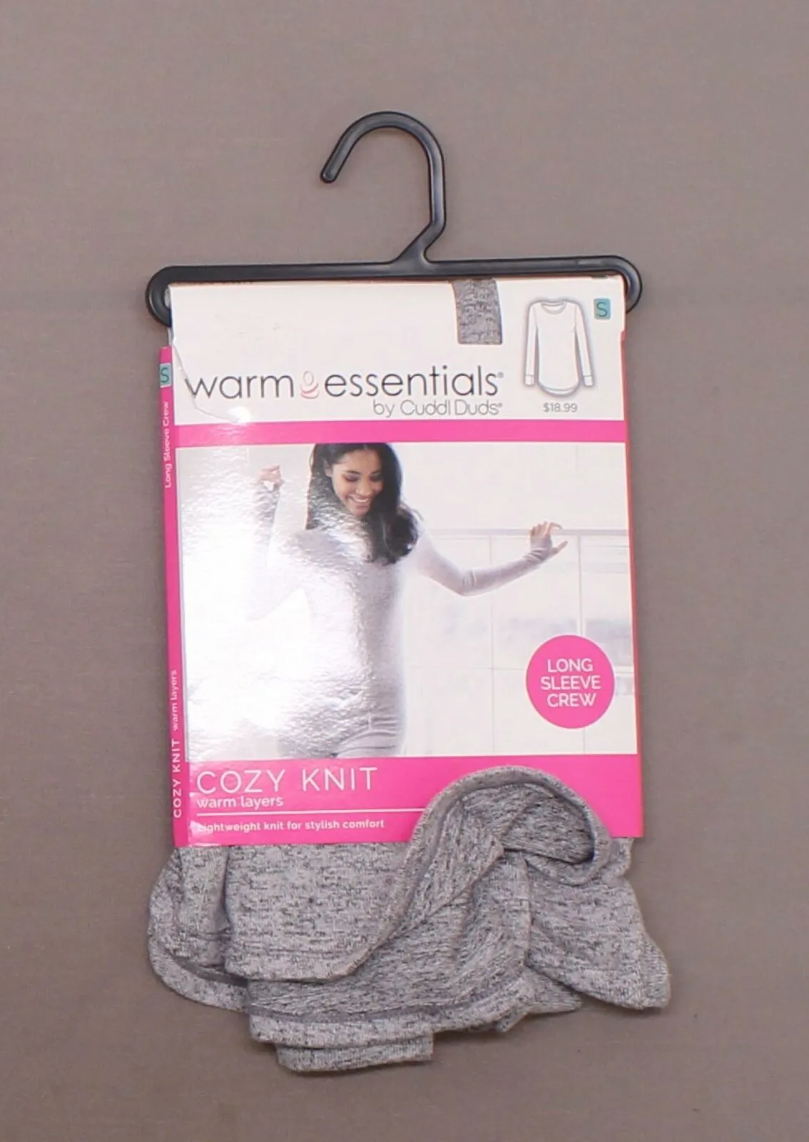 Warm Essentials by Cuddl Duds Women's Sweater Knit Crew Neck Thermal Shirt
