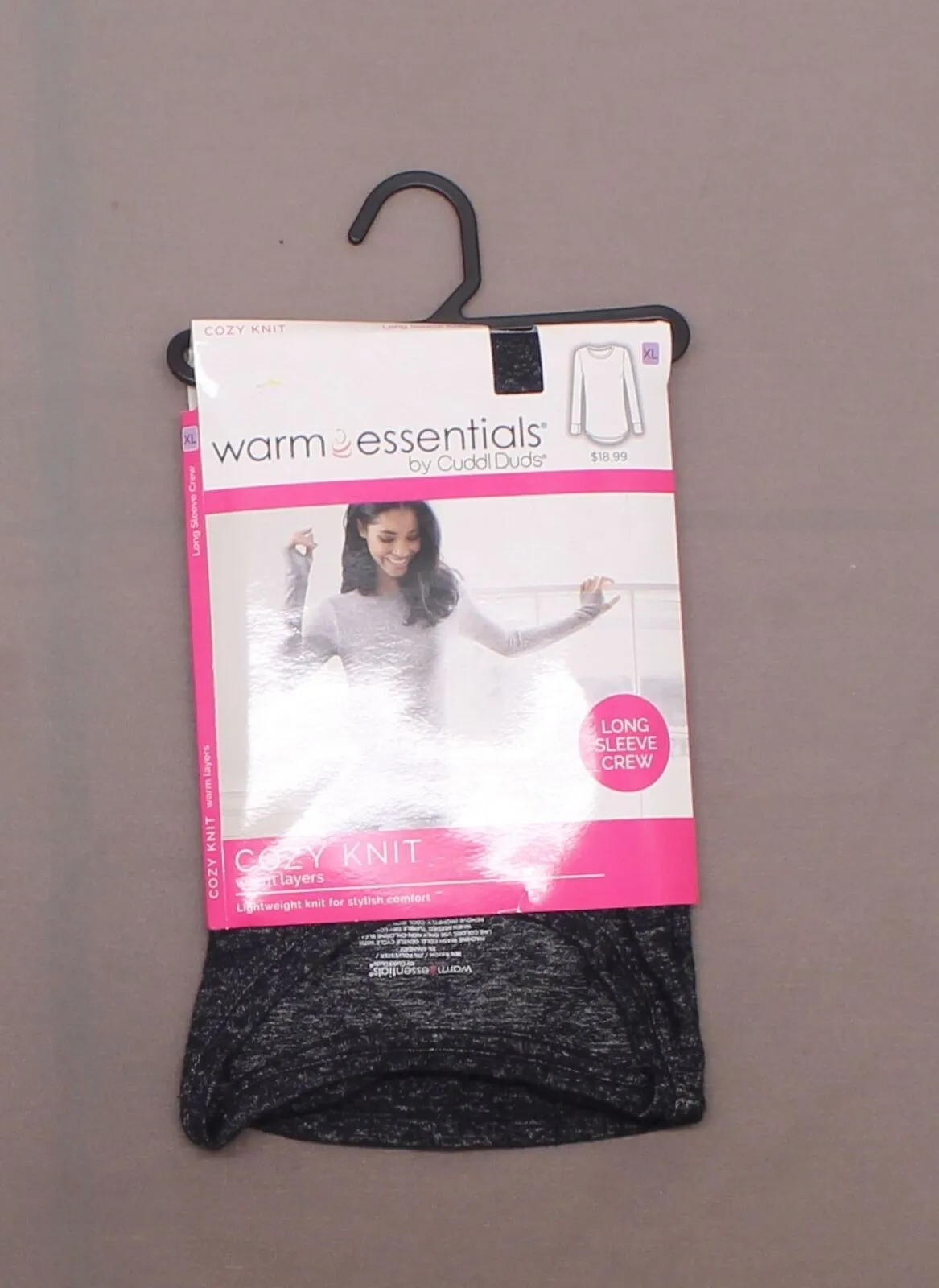 Warm Essentials by Cuddl Duds Women's Sweater Knit Crew Neck Thermal Shirt