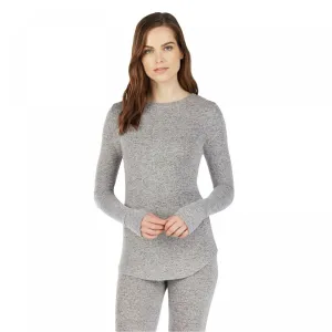 Warm Essentials by Cuddl Duds Women's Sweater Knit Crew Neck Thermal Shirt