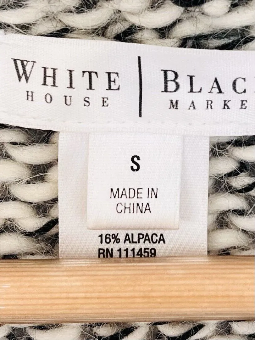 White House Black Market Wrap Front Cardigan  Chunky Sweater Sz XS Wool Blend