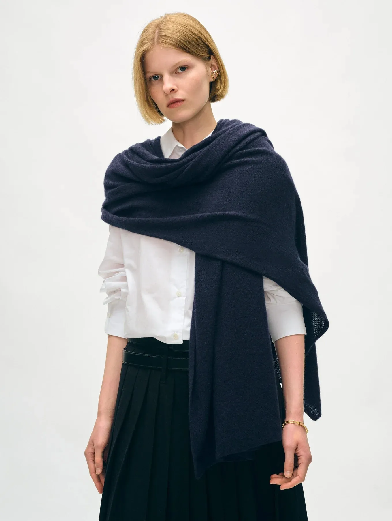 White   Warren Cashmere Travel Wrap