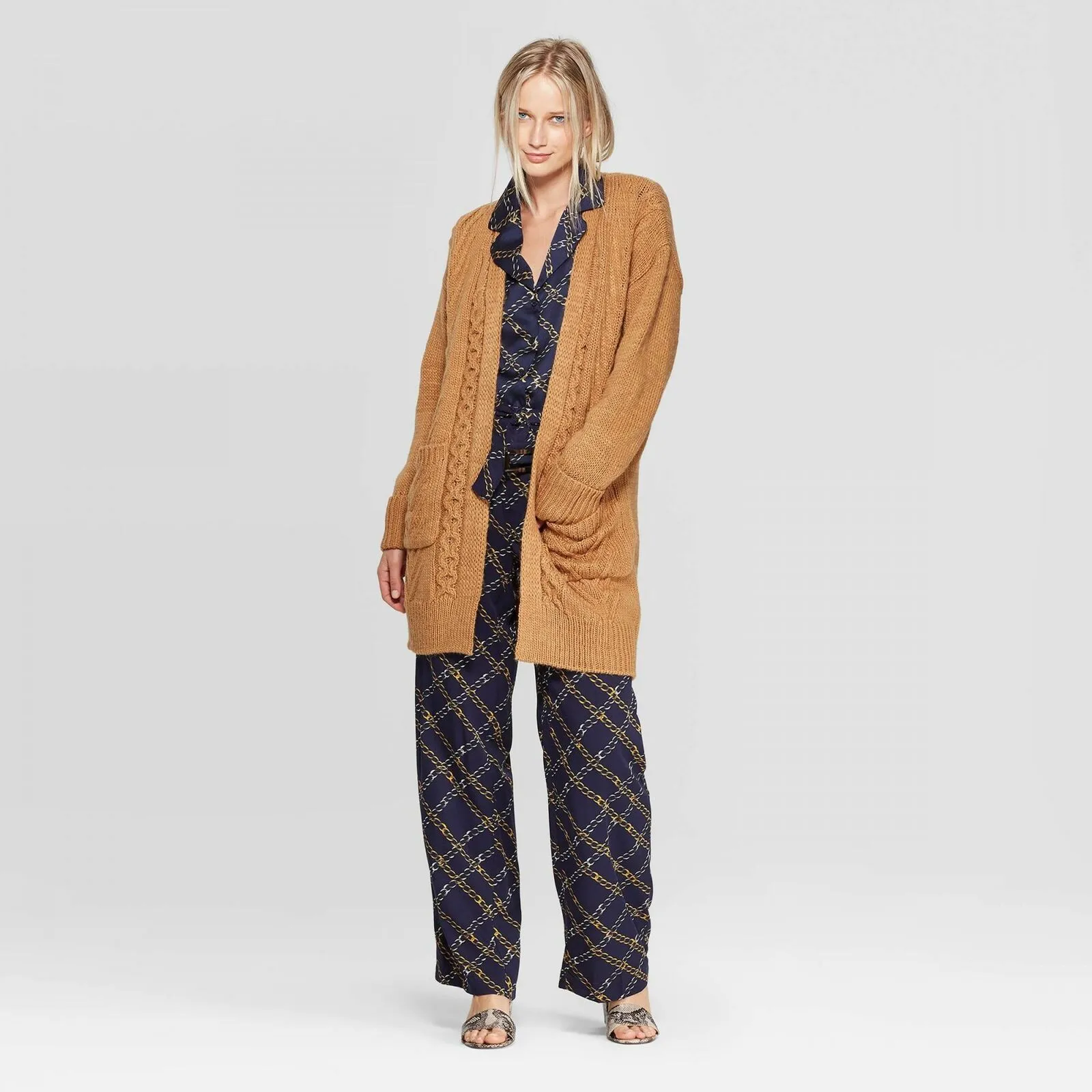 Who What Wear Women's Long Sleeve Wool Blend Cardigan Sweater