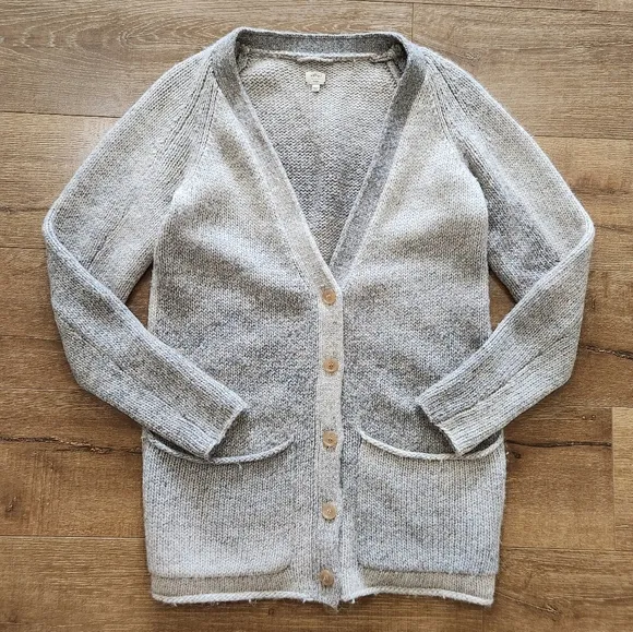 Wilfred long sleeve button front chunky knit alpaca wool cardigan sweater large