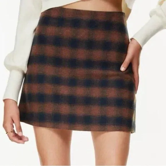 Wilfred wool/cashmere blend plaid skirt - 4