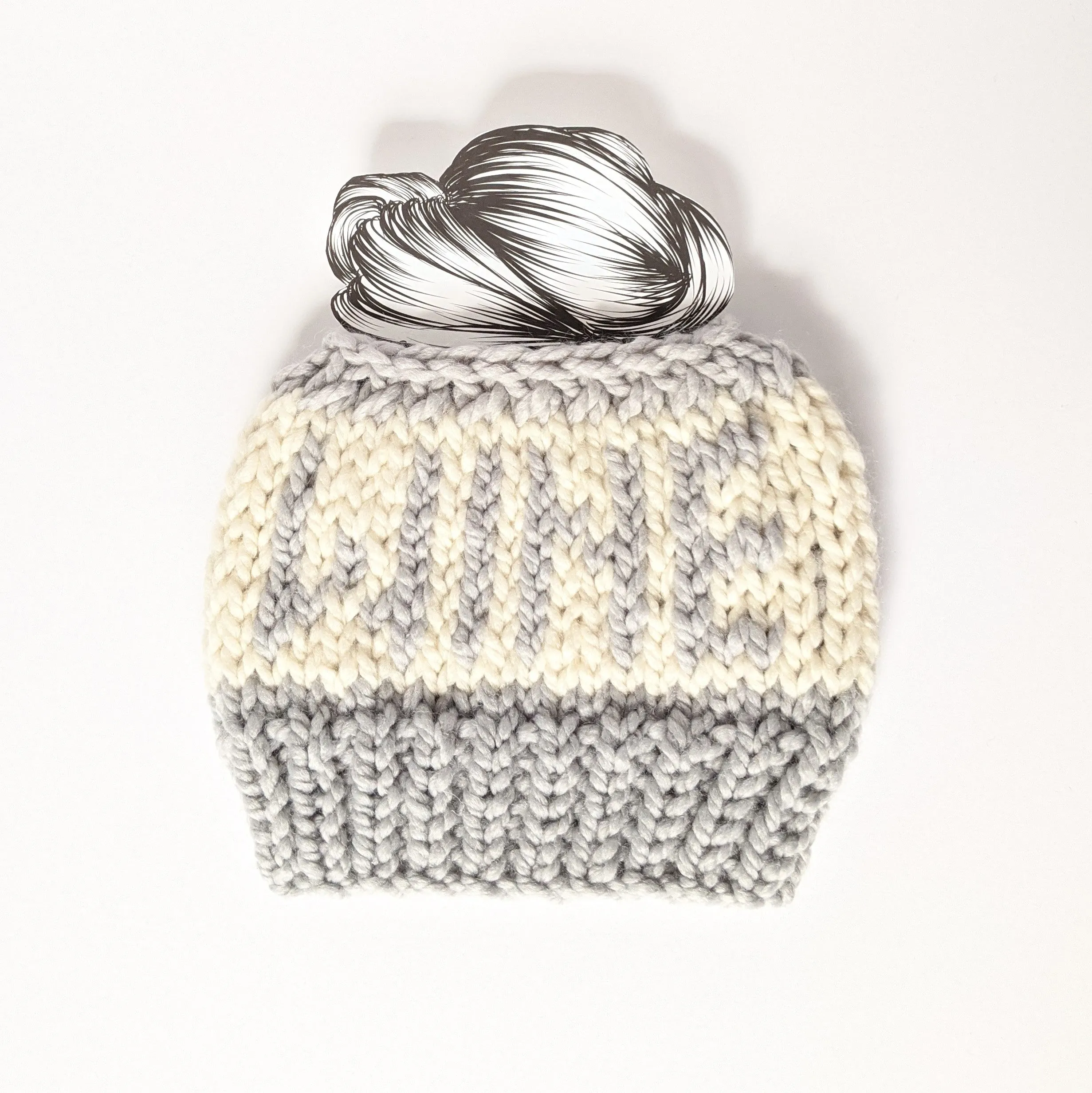 WINE Knit Bun Hat