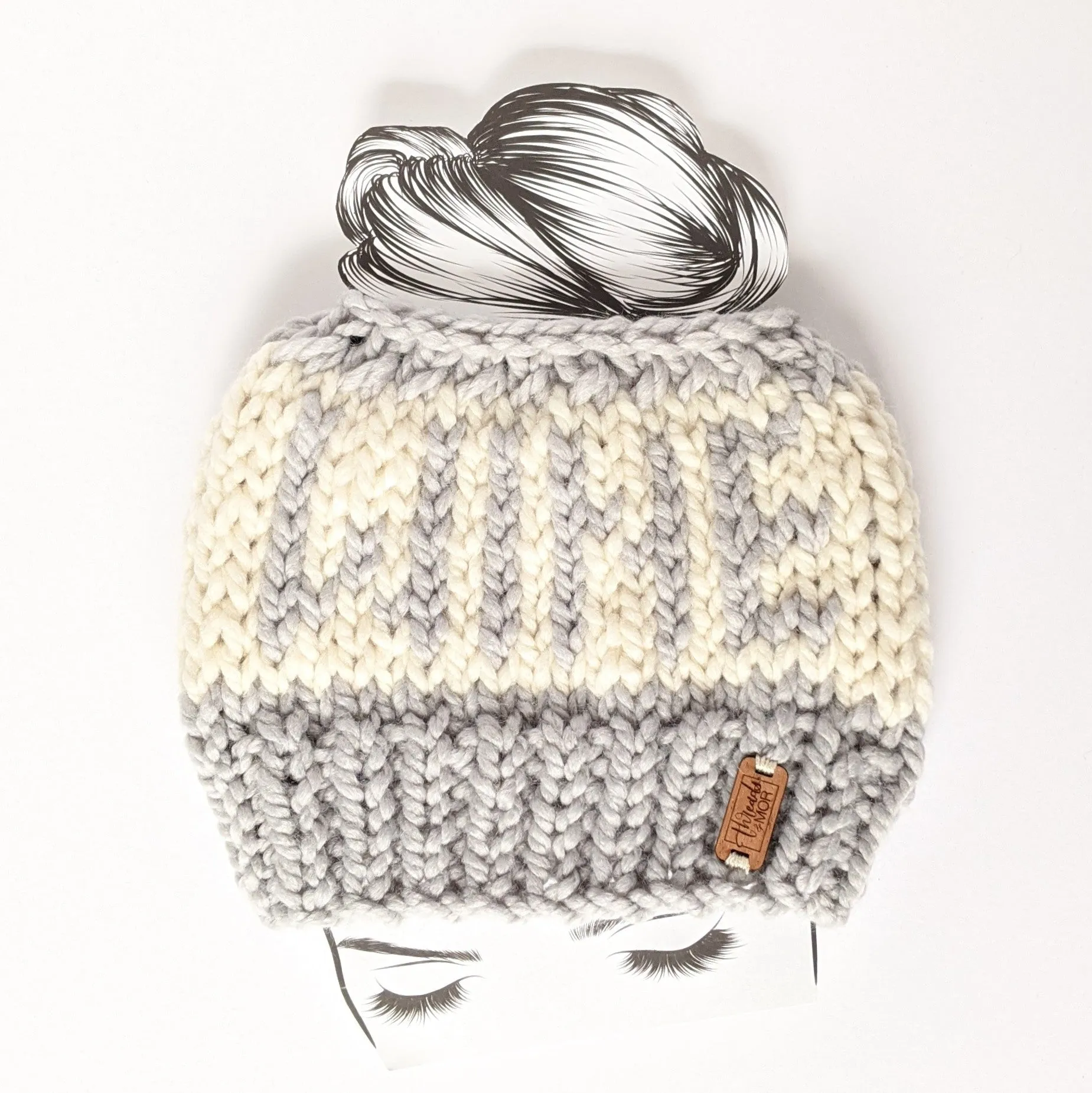 WINE Knit Bun Hat
