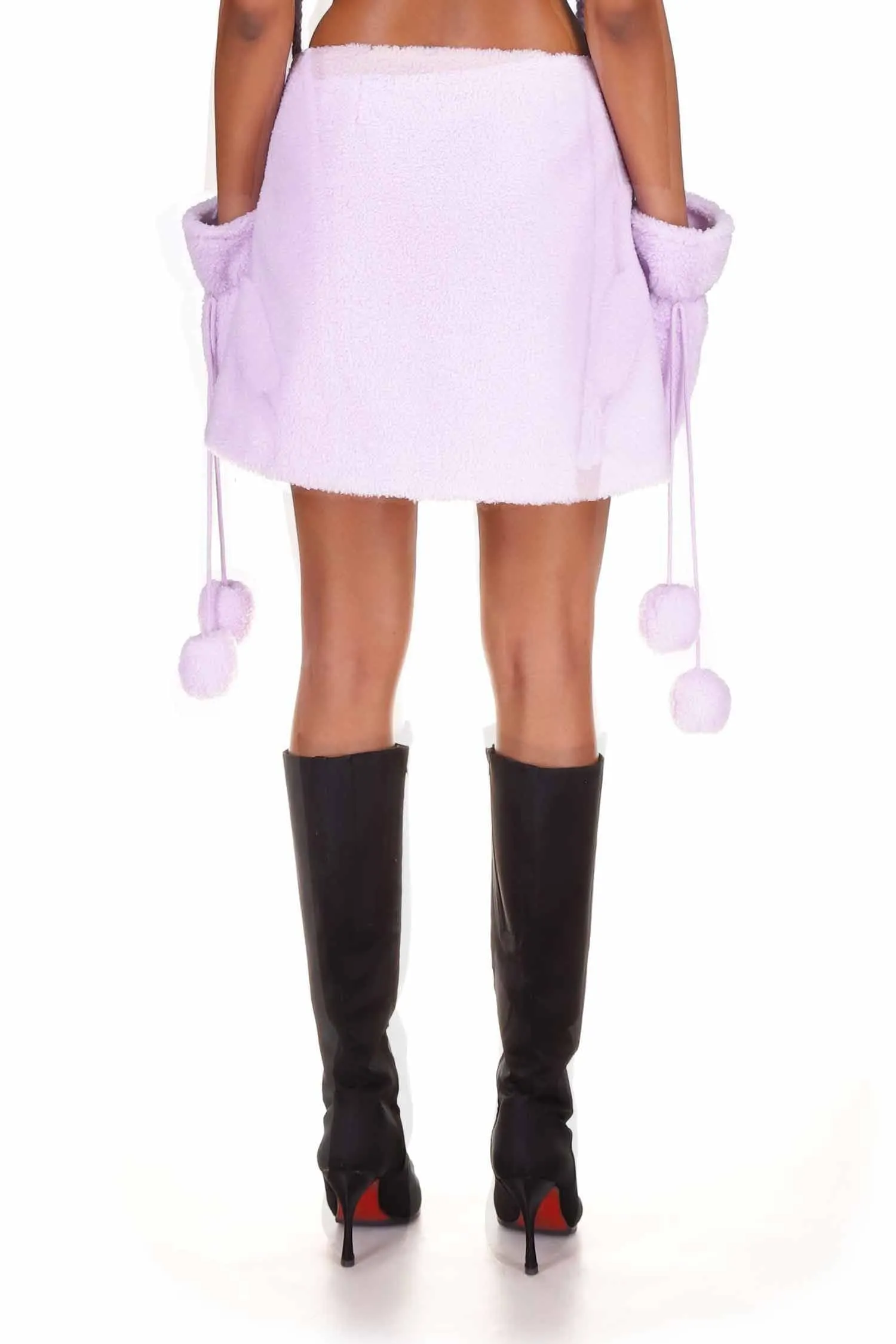 Wisteria Teddy Pom Pom Mittens