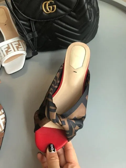 Women Summer Sexy Slippers Silk Butterfly