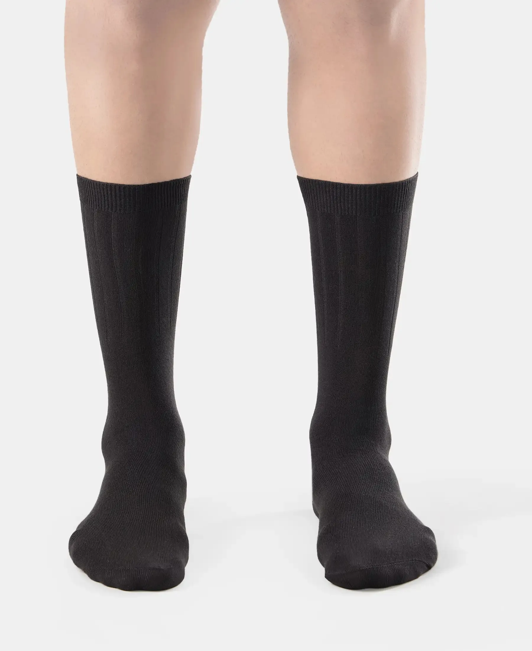 Women's Blended Modal Stretch Crew Length Thermal Socks with StayFresh Treatment - Black