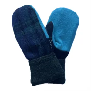 Women's Mittens - Blue & Green Tartan - 1392 M/L
