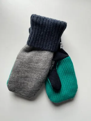 Women's Mittens - Blue, Grey & Green - 1039 M/L