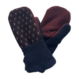 Women's Mittens Petite - Navy & Maroon - 553