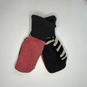 Women's Mittens - Pink, Grey & Zebra Stripe - 1185 M/L