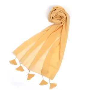 Women's Plain Georgette Stole - Skin