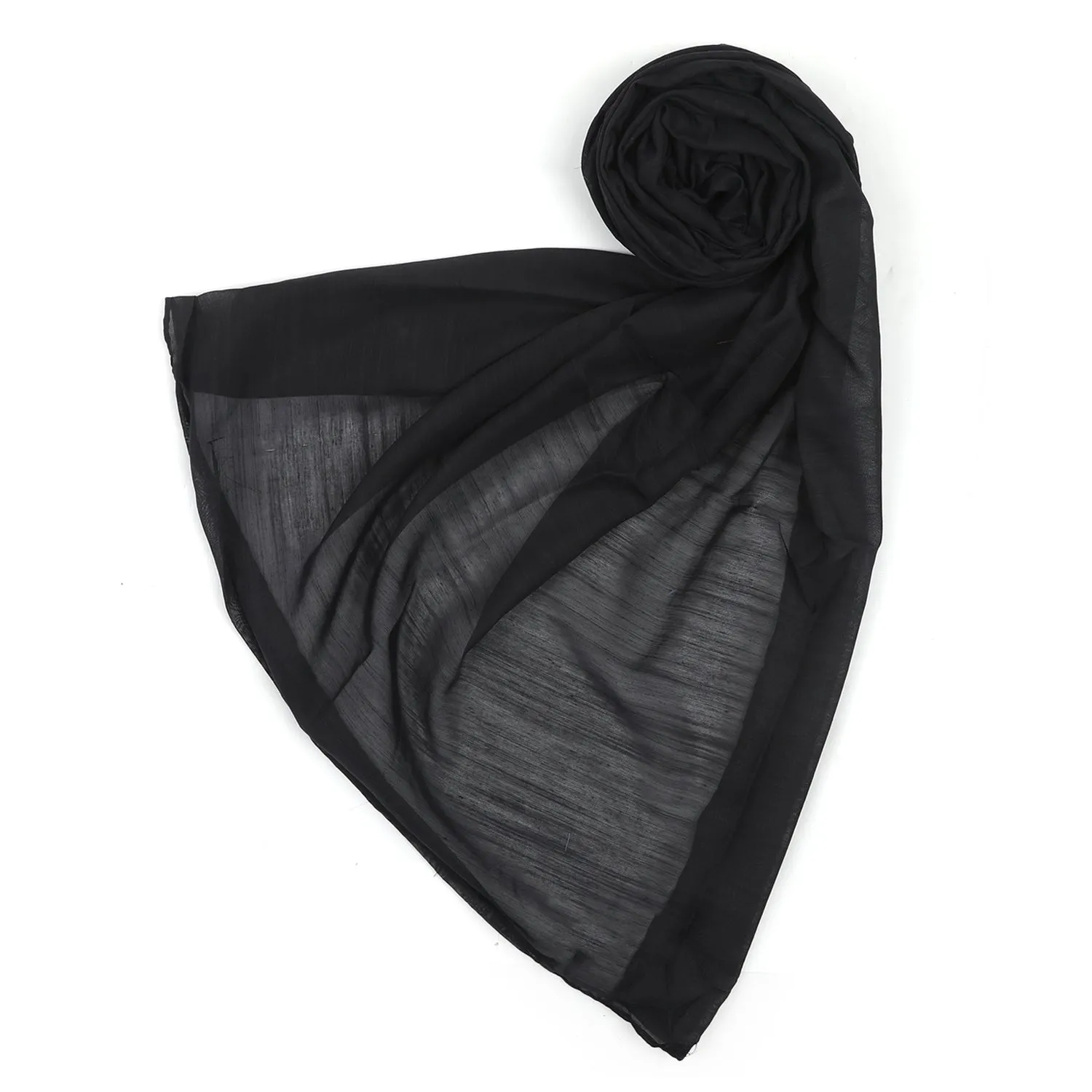 Women's Plain Turkish Stole - Black