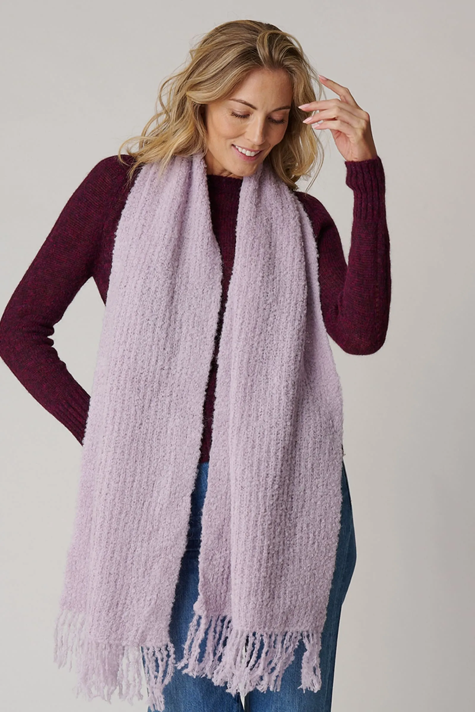 Women's Ribbed Boucle Scarf