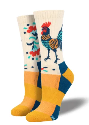 Women's Rooster Cushioned Wool Hiking Socks