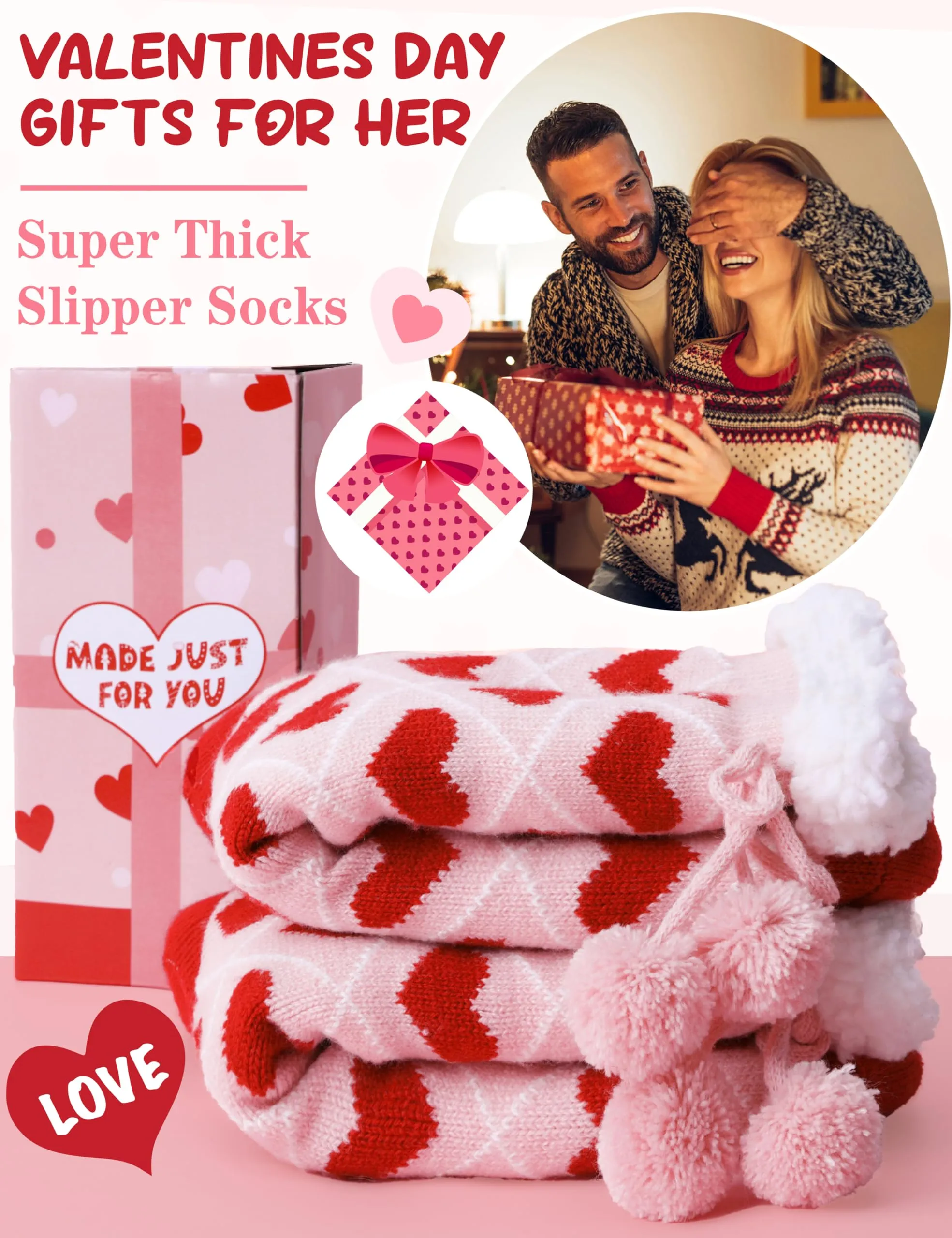 Women's Thermal Valentine's Day Slipper Socks