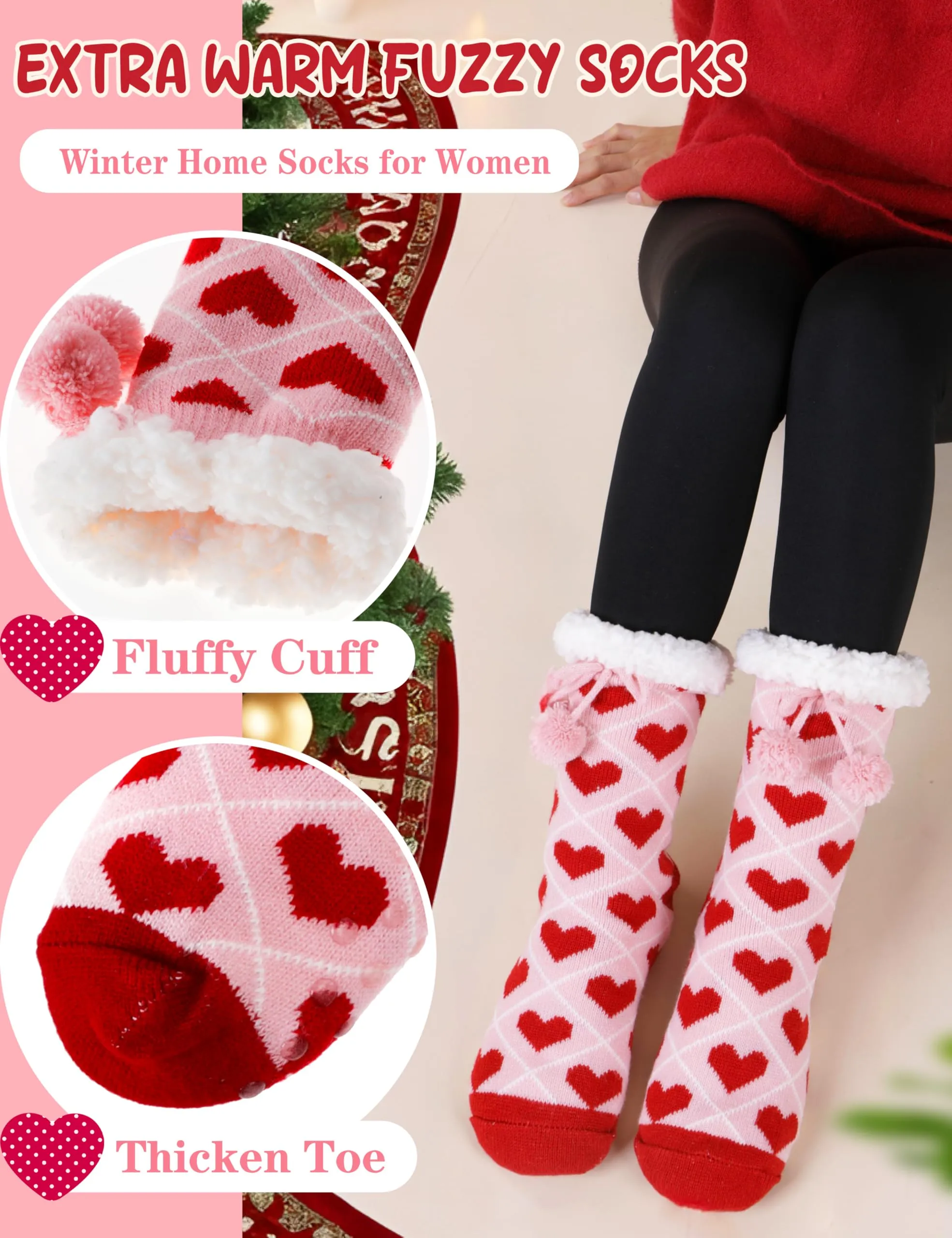 Women's Thermal Valentine's Day Slipper Socks